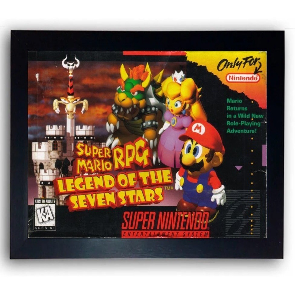 Quadro Decorativo Super Mario World Snes Moldurado Cod16