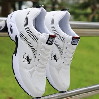 Sapatos De Couro PU Masculino Outono Para Meninos Tênis Casual Homem 2022 Moda Treinadores Cunhas Brancas Esporte