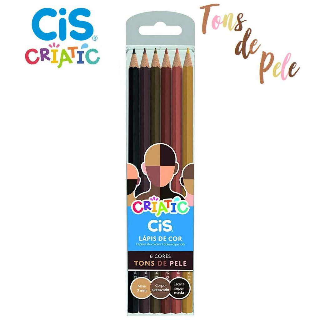 Lápis De Cor Criatic C/ 6 Cores Tons De Pele - Cis em Oferta na Shopee