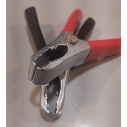 PAR GARRA JACARÉ p/ cabo bateria 40a (par - preto e verm.) 75mm "muito resistente" fabricação NACIONAL (PREÇO DO PAR)