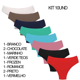 Kit 10und Calcinha Feminina Conforto Lisa Cós Embutido