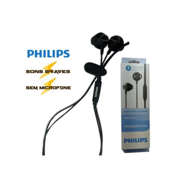 Fone De Ouvido Com Microfone Taue101bk/00 Philips