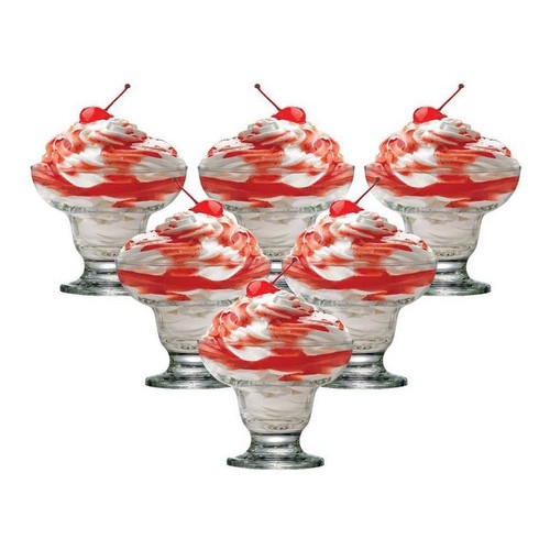 Jogo de Taças de Vidro Cancun para Sobremesa 300ml 6pcs - Ruvolo em Oferta na Shopee