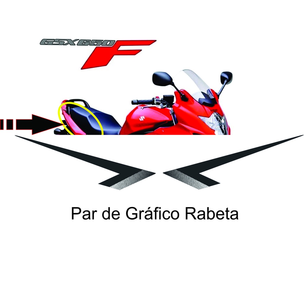 ADESIVO CARENAGEM RABETA GSX 650F Laranja Modelo Paralelo (PAR)