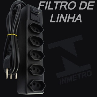 Filtro de linha Padrão inmetro Extensão c/ 5tomadas em Oferta na Shopee