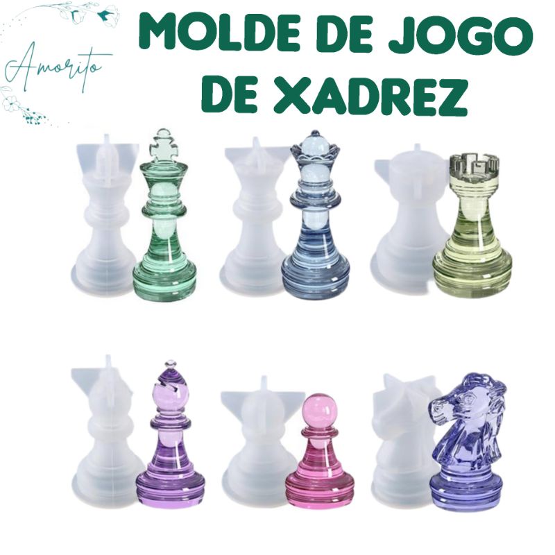 Compra online de 1pc decorações para casa peças de xadrez internacional  molde de resina epóxi molde de silicone