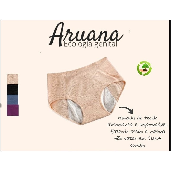 Calcinha Absorvente/ Aruana Ecológia/ Calcinha Menstrual/ calcinha anti vazamentos/ calcinha lunar/ calcinha continência urinária