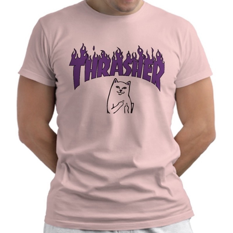 Blusas Gatinho Gato Swag Thrasher Moda Tumblr skate