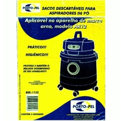 3 Sacos Aspirador De Pó Descartável Arno Ar12 H2po Portopel