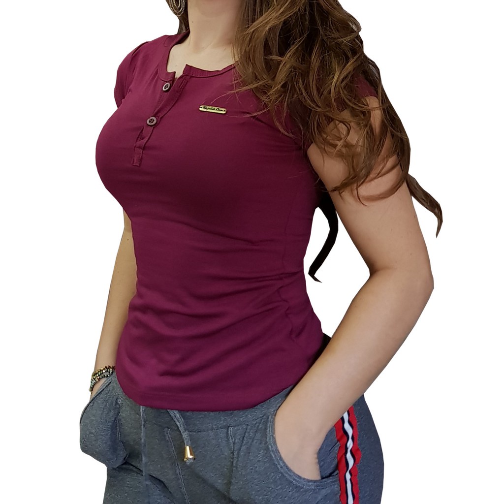 Blusinhas Manga Curta Botão Casual Lindas Cores