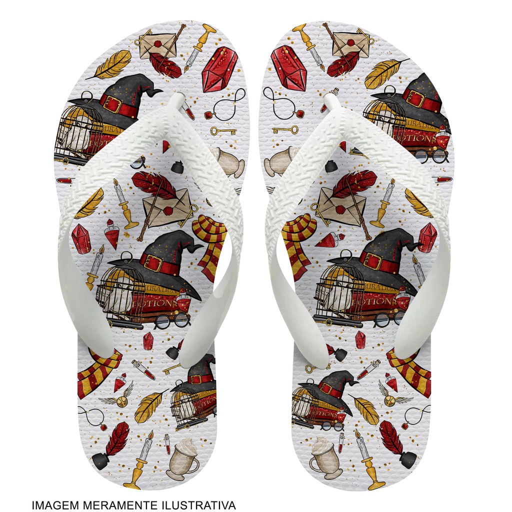 Chinelo Harry Potter Grifinória CASA VERMELHA