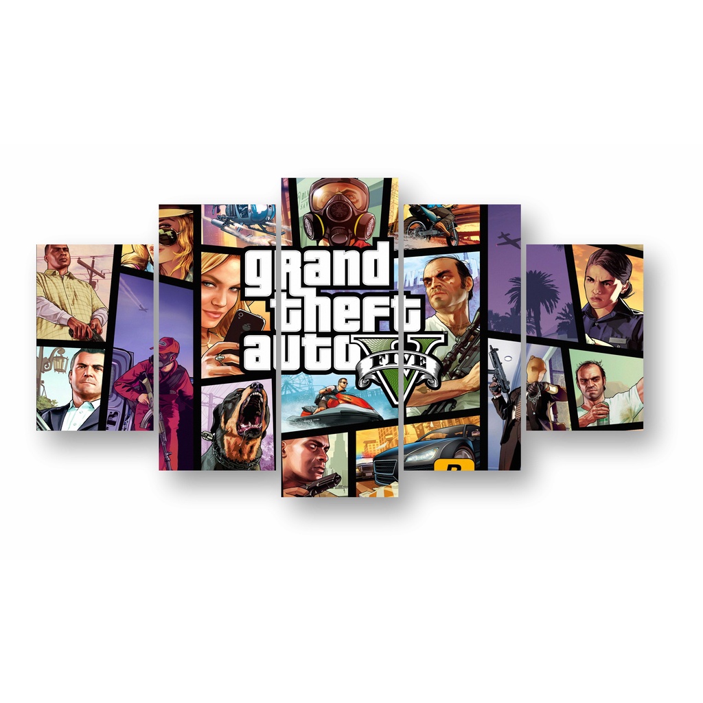 Quadro Decorativo jogo GTA 5 V (fotos reais do produto)