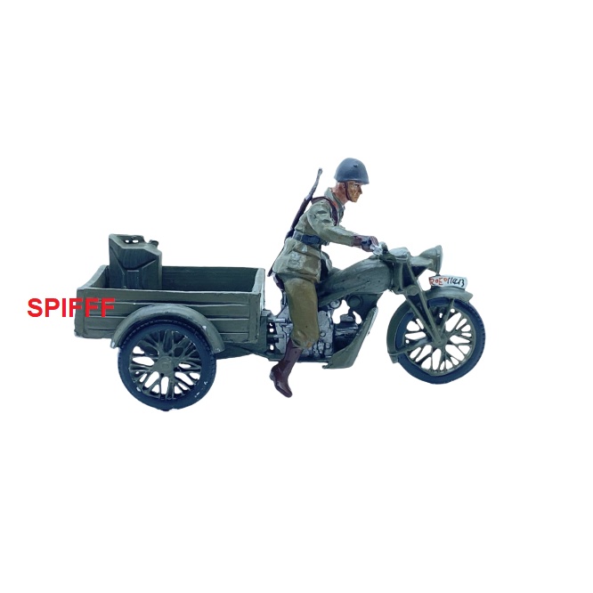 Soldadinho de Chumbo Miniatura Soldado Italiano Corpo Truppe Volontari Triciclo Moto Guzzi Trialce 2 Guerra Mundial 1:32