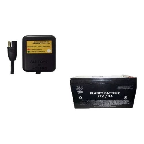Kit Bateria selada 12v 9ah + Carregador 12v Led Moto Bandeirante Recarregavel