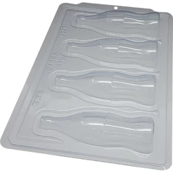 1~4 Forma BWB Com Silicone Semiprofissional, Doces Finos Chocolates - SP Garrafa Tipo Coca-Cola 250ml (CHOCO)