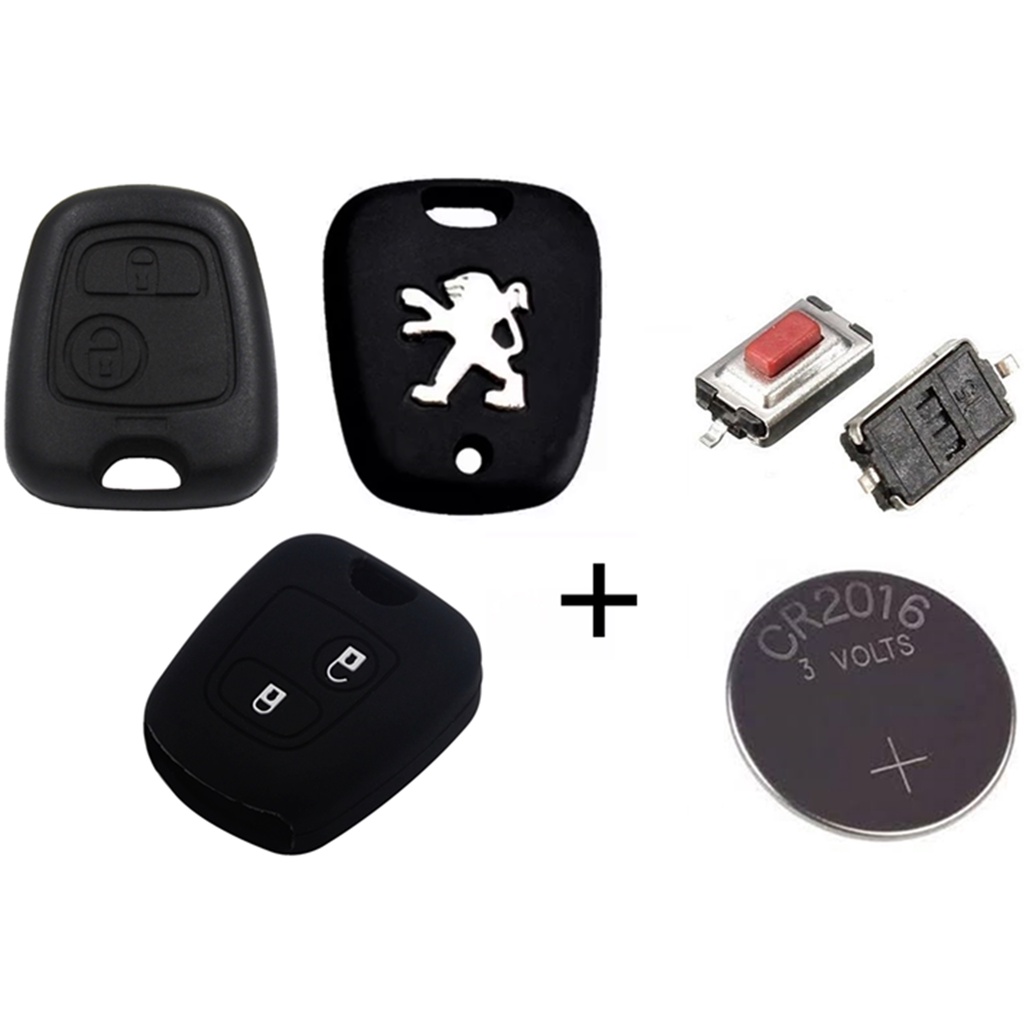 Kit Reparo Chave Peugeot 206 207 Hoggar com capa silicone em Oferta na Shopee
