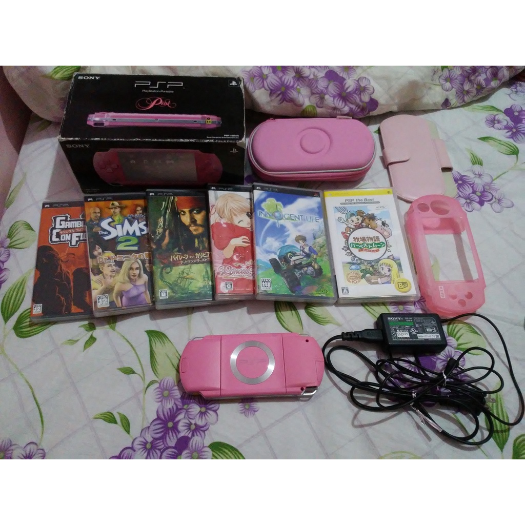 COMPLETO! SONY PSP-1000 Pink/Rosa Limited Edition Japan bloqueado + Jogos e muito mais