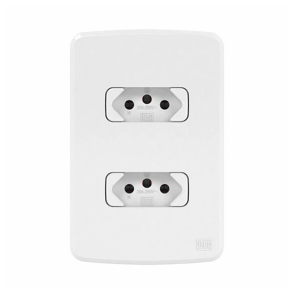Conjunto 2 Tomadas 2P+T 20A 250v 4x2 Branco Compose Weg em Oferta na Shopee