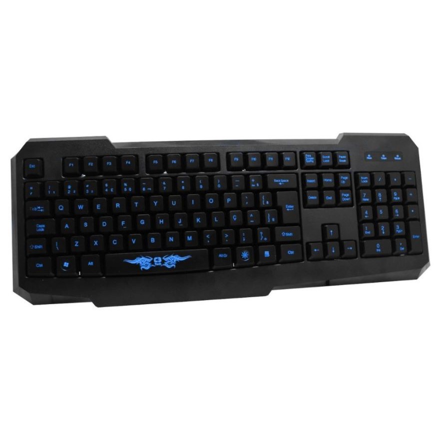 Teclado Gamer Luminoso Azul Usb Abnt2 Kg-02l - C3 Tech | Shopee Brasil