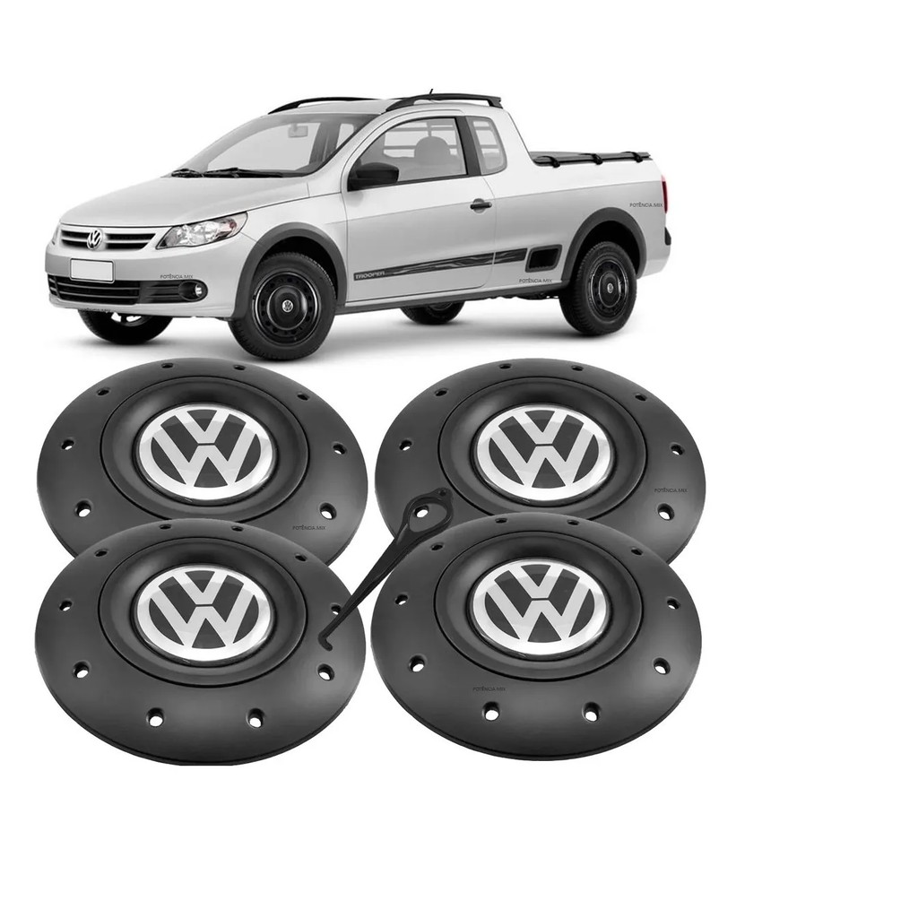 Jogo Calota Centro Roda Ferro Vw Amarok Aro 13/14/15 Saveiro 2004 A 2014