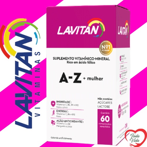 Lavitan A-z Mulher Suplemento Vitaminico Com 60 Comprimidos. | Shopee ...