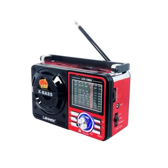 Radio Caixa De Som Retro Vintage Antigo Fm Am Usb Sd Bateria LEHMOX LES-1088S