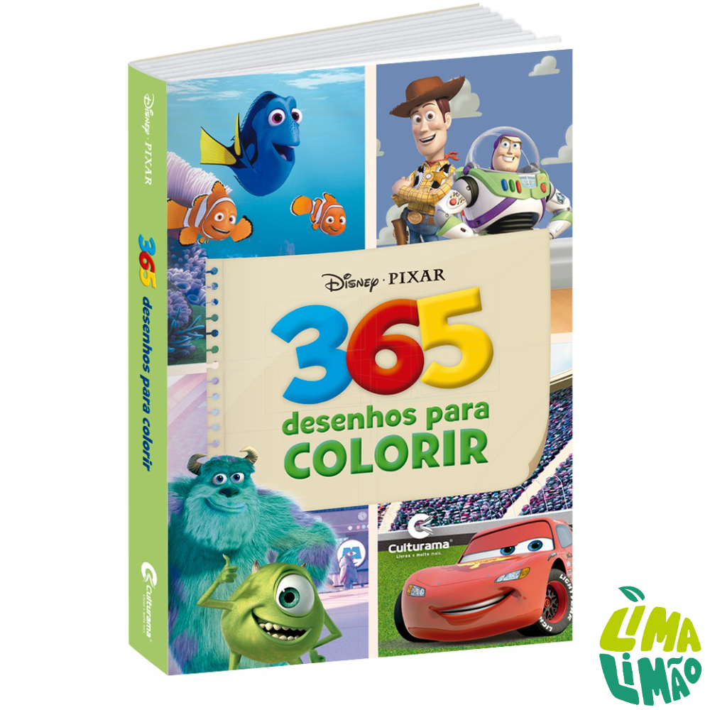 Livro Para Colorir 365 Desenhos Disney Pixar Infantil