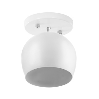Lustre Plafon Bola 15 cm Redonda Branco com Branco