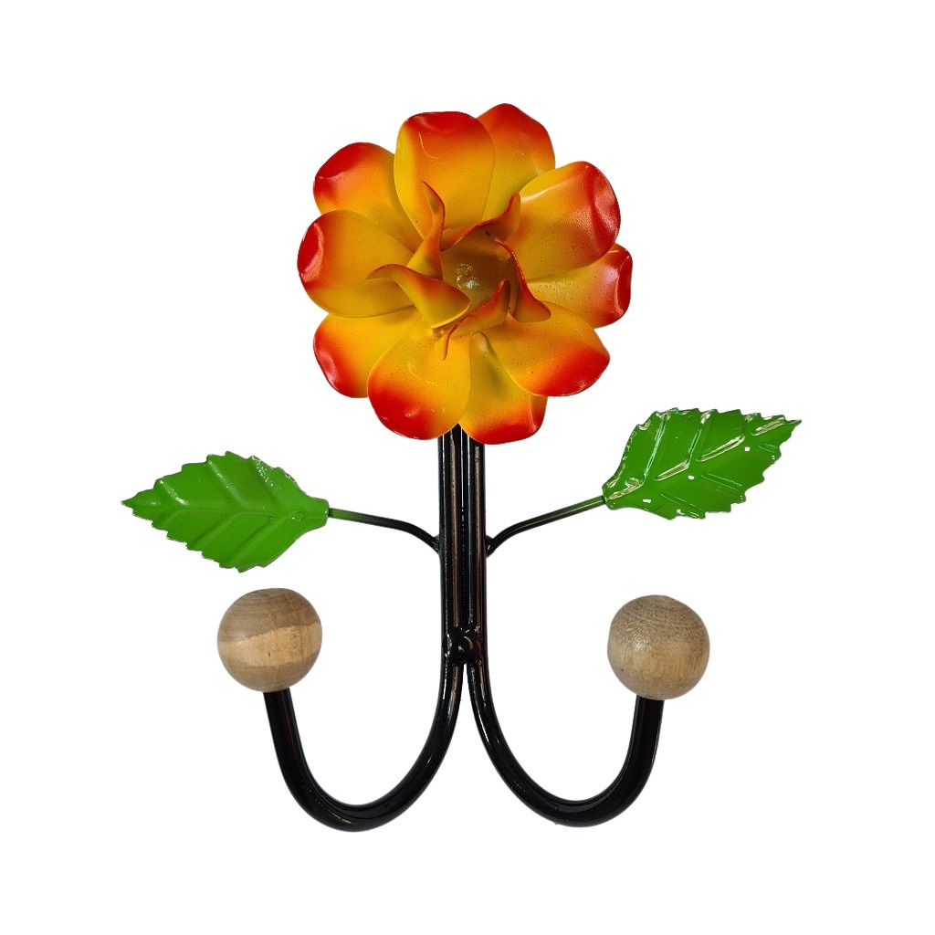 Cabide De Ferro Porta Toalha Ferro 2 Ganchos Com Flor em Oferta na Shopee