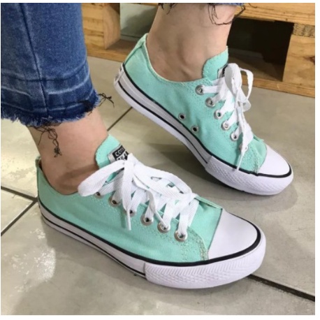 All Star Converse Cano Baixo Feminino Azul Bebe E Diversas Outras Cores Disponiveis Lona Shopee Brasil