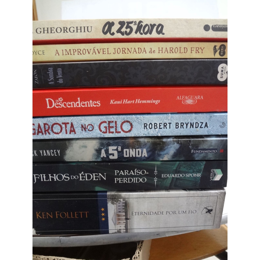 Livros Garota no Gelo A 5º Onda Filhos do Éden Descendentes A 25º Hora Eternidade POr Um Fio Sombra do Vento Harold Fry
