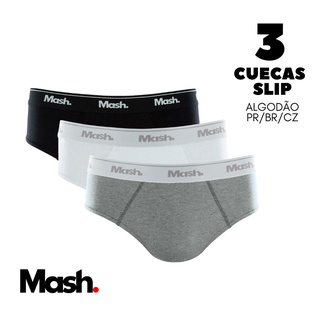 Kit 3 Cuecas Slip em Algodão Mash 010.04