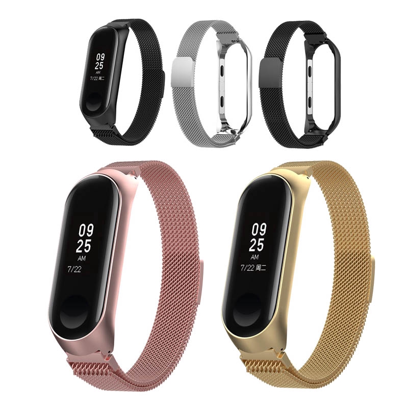 for xiaomi miband 6 5 Pulseira Em Aço Inoxidável Com Fivela Magnética, Para Mi Band 2 3 4 strap