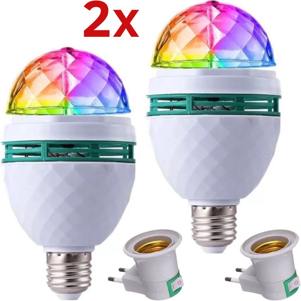 Kit 2 Lâmpada Led Colorida Bulbo Globo de Luz Para Balada Festa Dj Decoração Aniversário