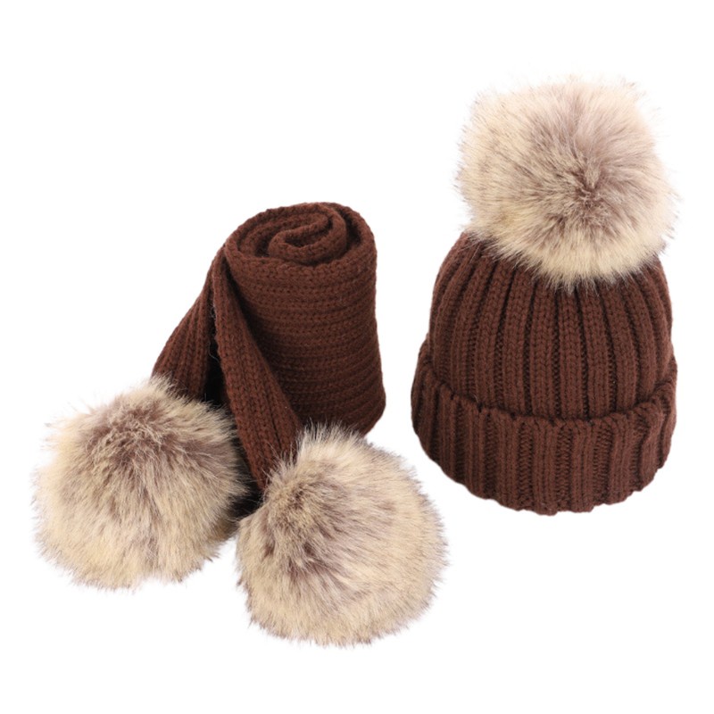 2 Peças Conjunto Infantil Touca / Gorro / Cachecol Com Pompom / Pompom /  Pompom Para Bebês | Shopee Brasil