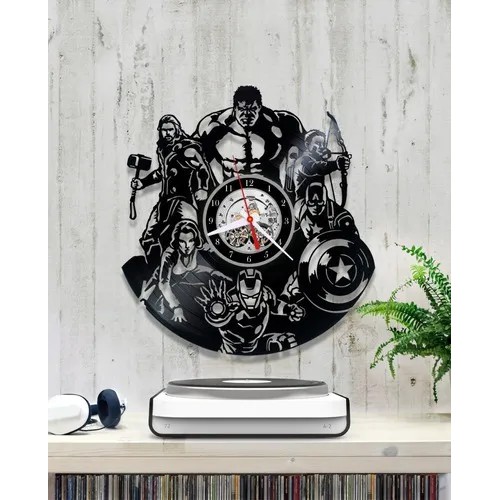 Vingadores Avengers Marvel 08 - Relógio Disco De Vinil Decoração