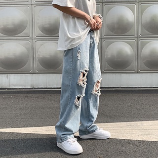 Calça Jeans Masculina Reta E Solta Estilo Hip-Hop