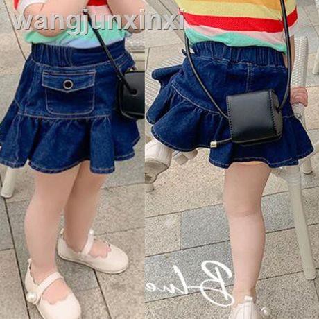 saia jeans babado infantil