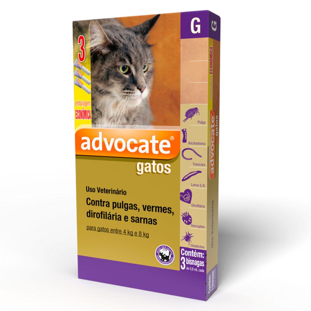 Antipulgas Advocate Gatos Elanco 4kg Até 8kg - Pets