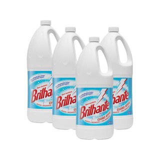 Kit 4 Água Sanitária Brilhante Cloro Ativo Sem Perfume 2l em Oferta na Shopee