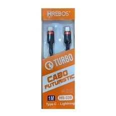 Cabo Turbo Reforçado Tipo C Lightning USBC Hrebos Atacado Hs-339