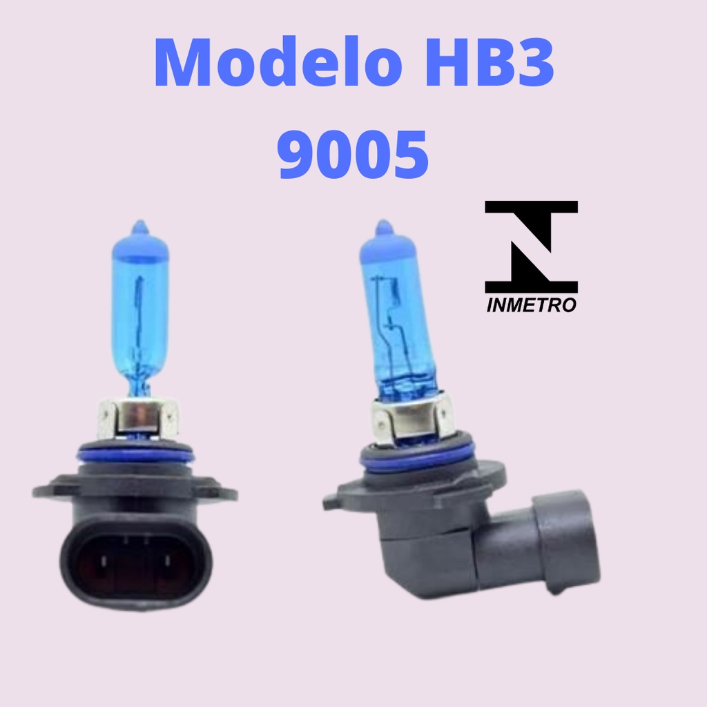 Par Lâmpada HB3 9005 12V 60W Farol Super Branca selo INMETRO PROMOÇÃO SHOPEE