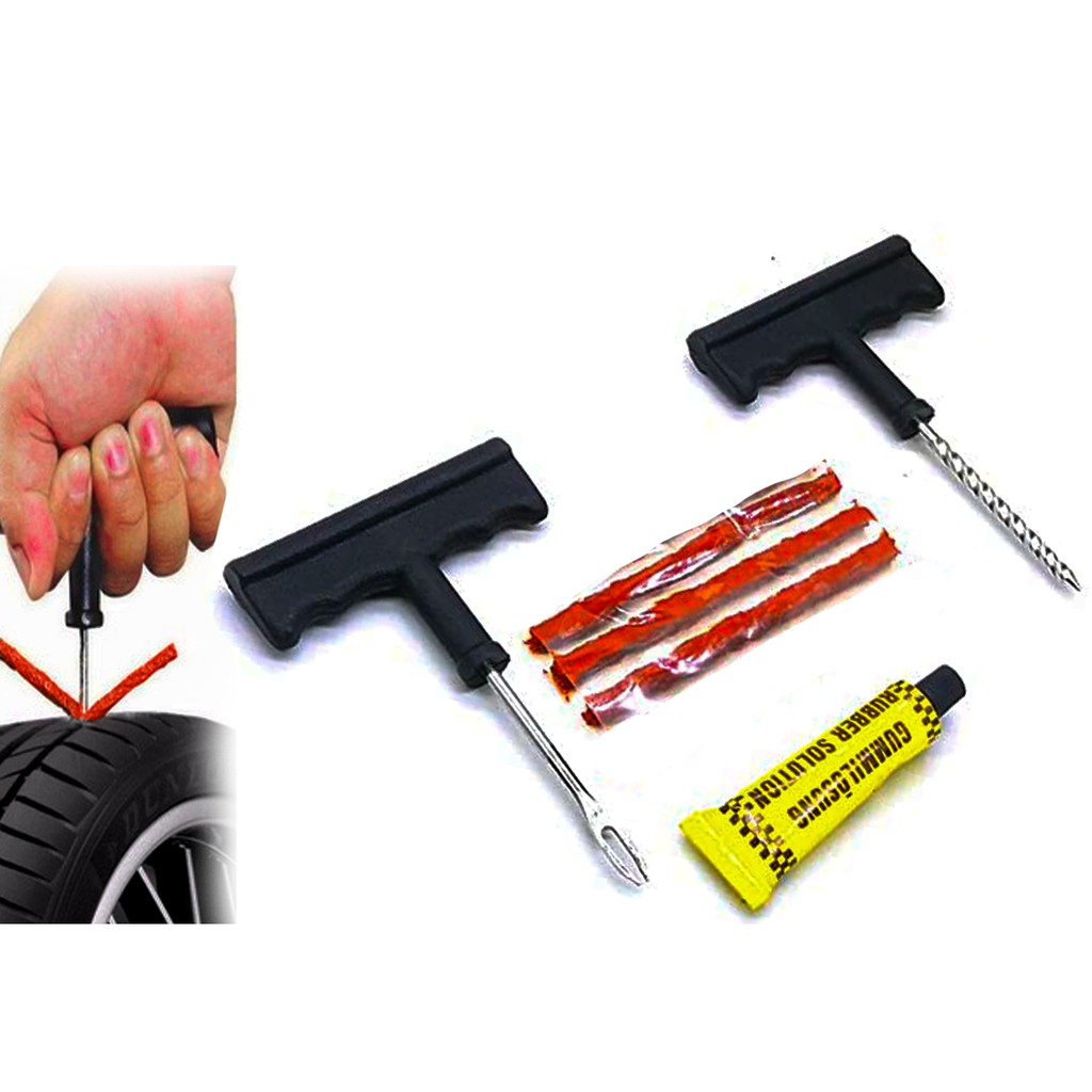 Kit Reparo De Pneu Moto Carro Sem Câmara 6 Peças Tipo Macarrão Fácil Aplicação em Oferta na Shopee