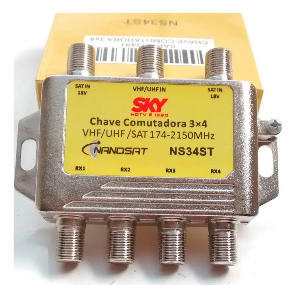 Chaves Comutadora Sky 3x4 Banda  Ku kit 05 unidades