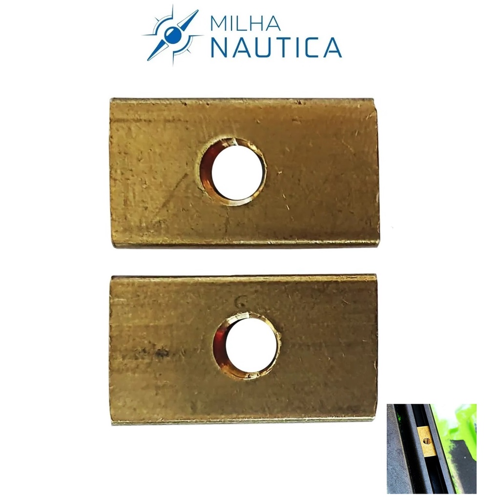 2 Porca Retangular Trilho Cadeira Caiaque - Milha Náutica