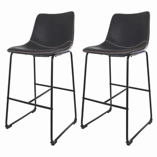 Kit 2 Banquetas Altas Com Encosto Alto Estofado Para Cozinha Bancada Ilha Luxo Munich Brusque Preta Vintage