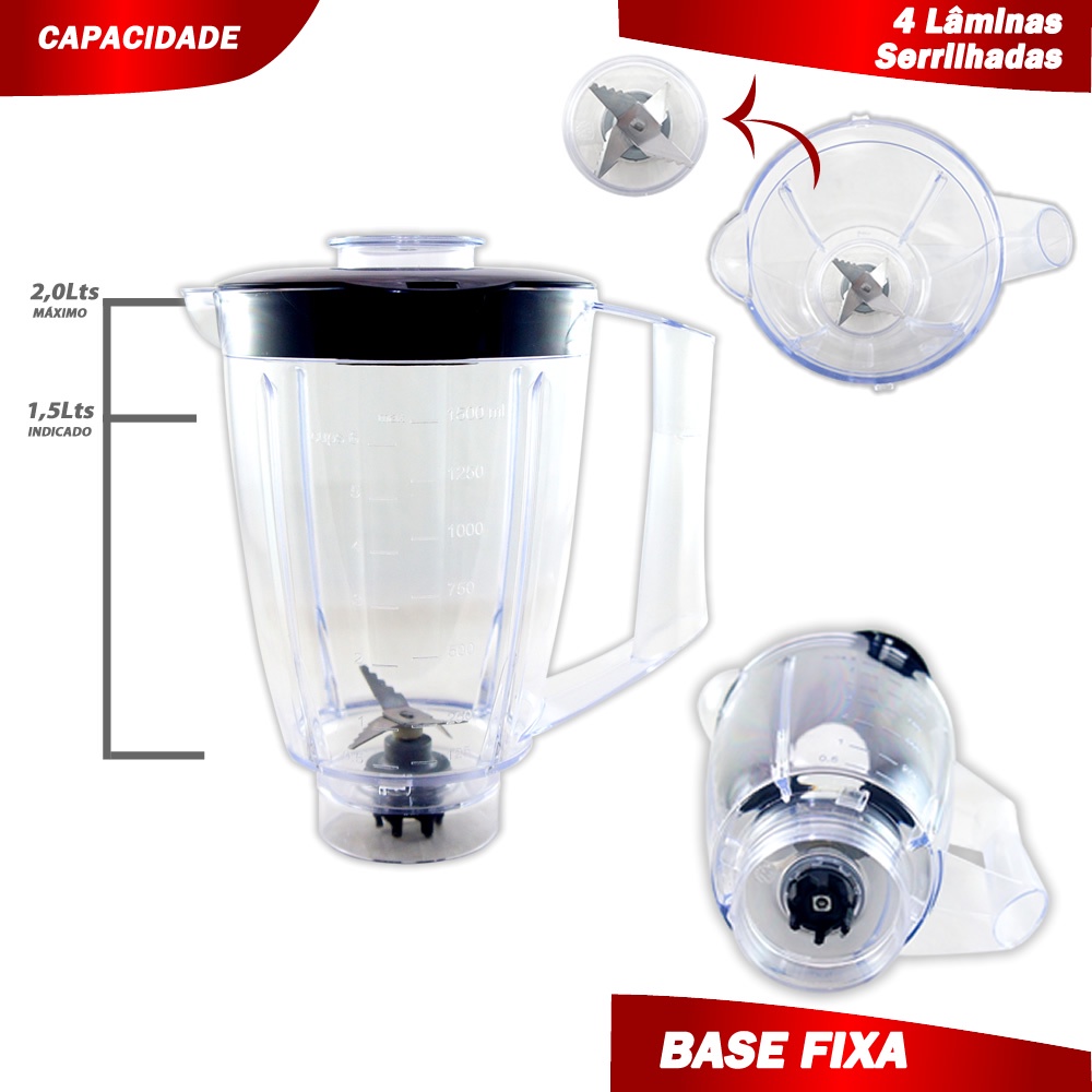 Copo de Liquidificador Walita Daily Ri2101 Ri2102 Ri2103