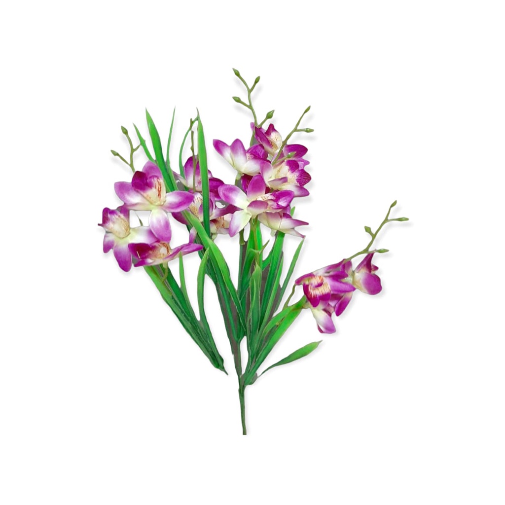 Buque De Mini Orquídeas e Capim Lilás Artificial | Shopee Brasil