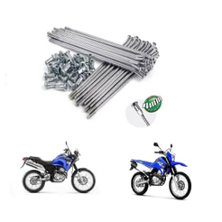 Jogo De Raio Dianteiro/Traseiro Yamaha Xtz 250 Lander/Xtz 250 Teneré Cromado 4mm