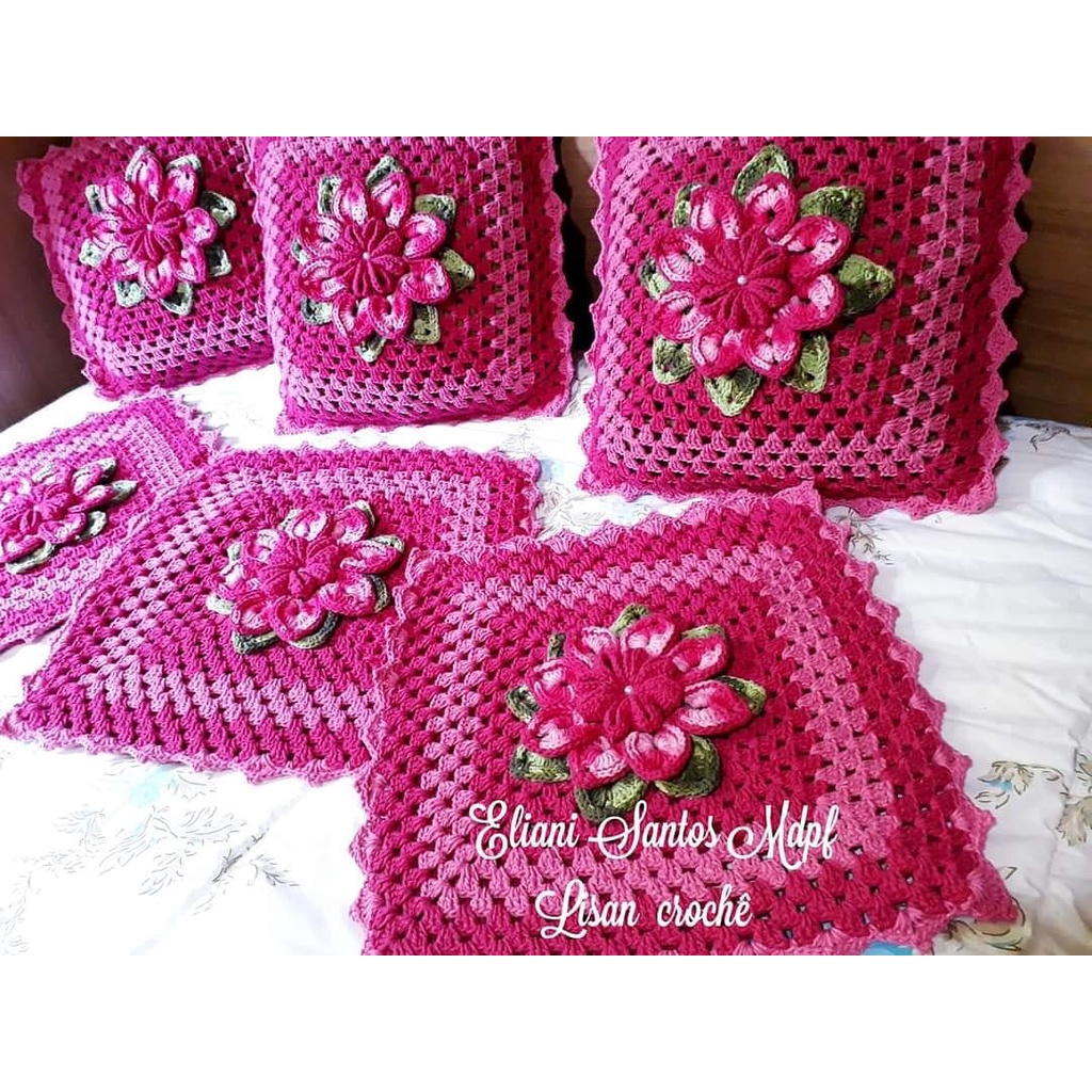 Capa Almofada Crochê Flores: Onde Comprar | BuscaProdutos